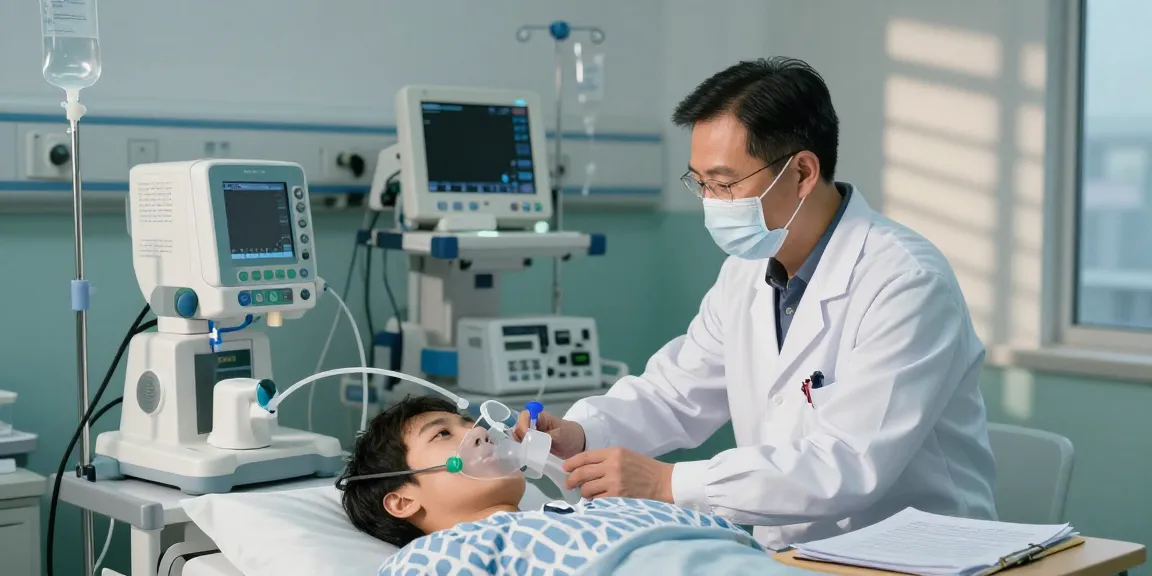 Adjusting a breathing ventilator for patient care in a hospital environment.